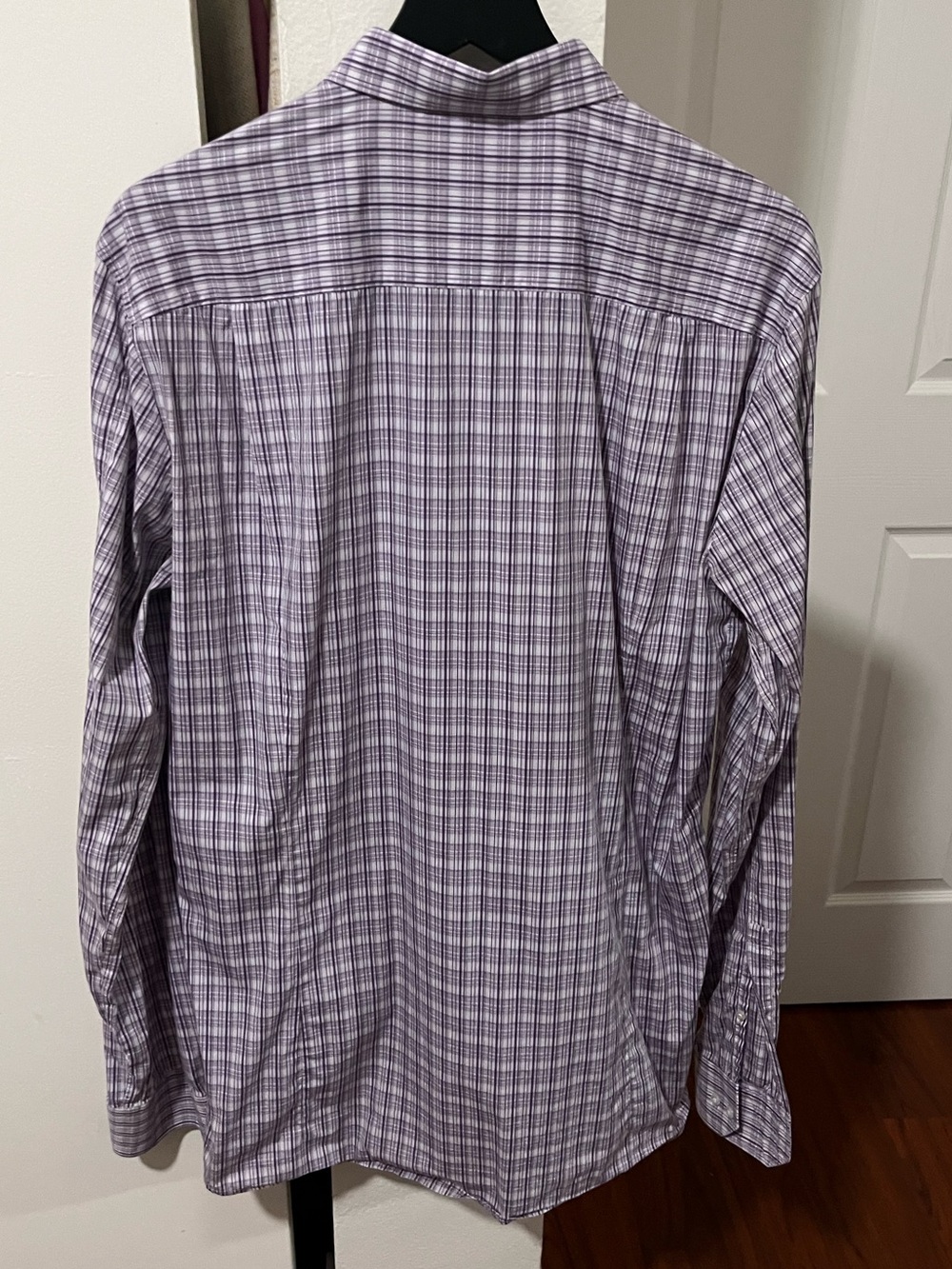 HUGO Purple and White Plaid Dress Shirt - Picture 5 of 7